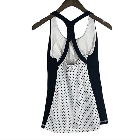 Lululemon Run Fast Track Tank Mod Dot Printed Black/Black - Picture 2 of 2